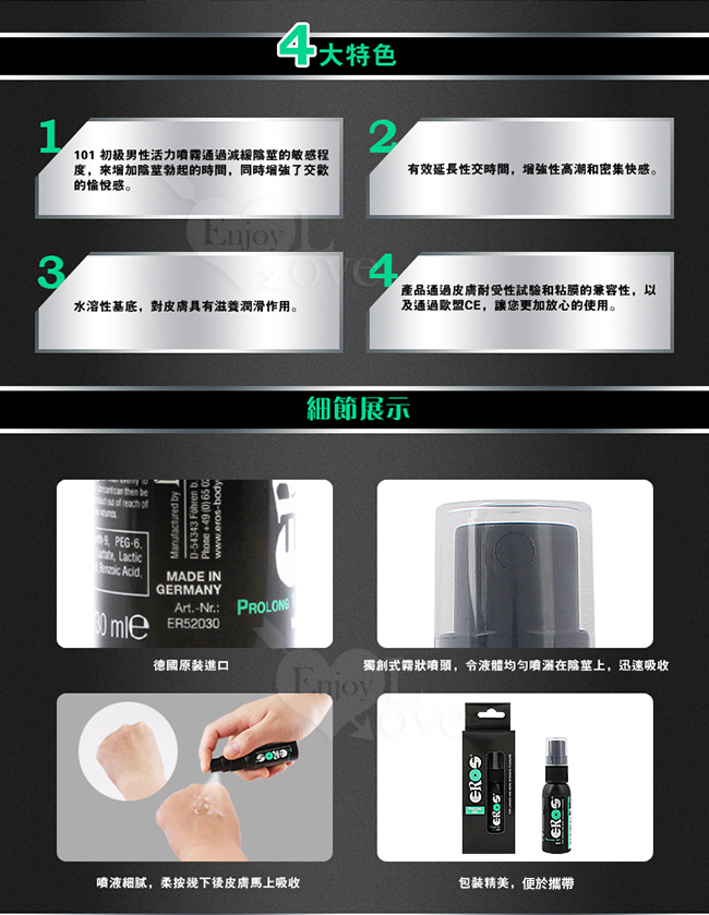 德國Eros ‧ ProLong 101 初級男性活力延時噴霧 30ml E591013 详情图 2