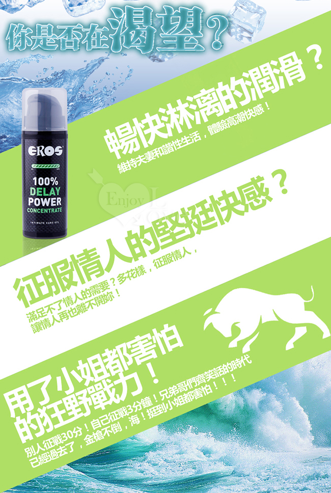 德國Eros ‧ 100% Delay Power 堅挺+延時+潤滑 三效合一 薄荷清感能量潤滑液 30ml E590984 详情图 2