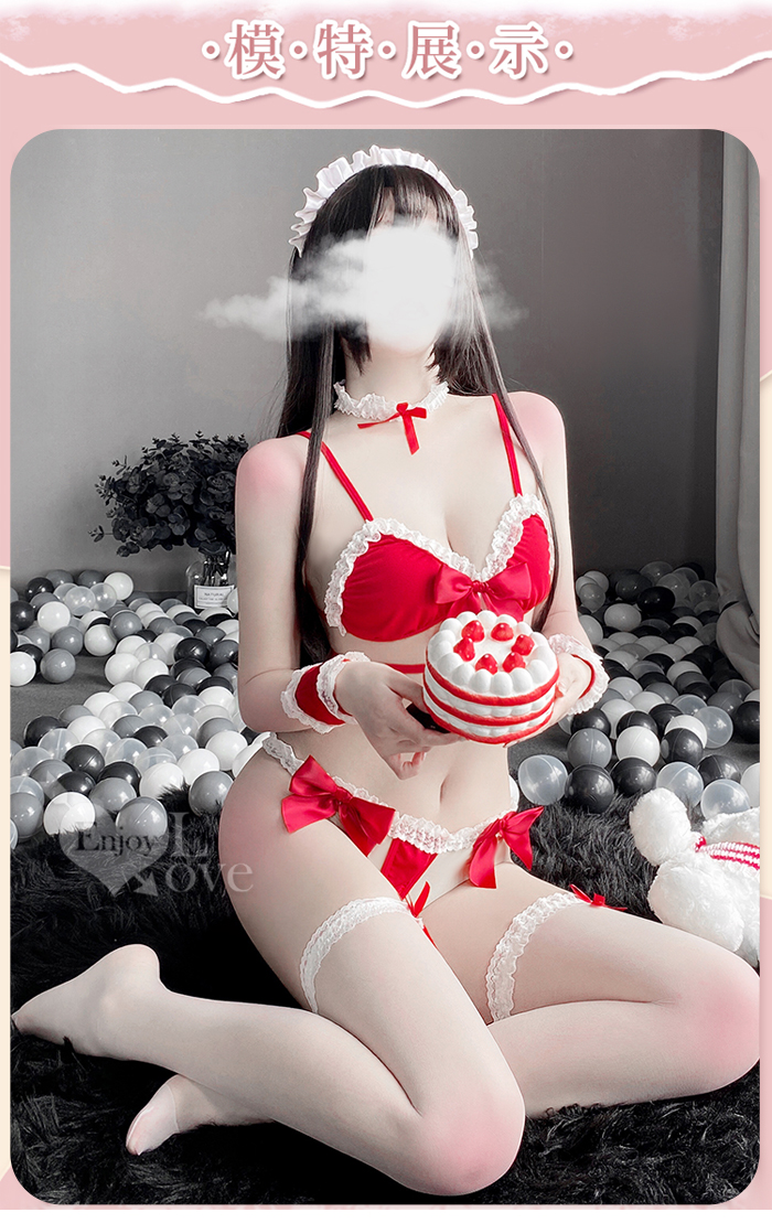 女僕角色扮演服!可調節細肩滾邊蕾絲蝴蝶結元素分體式七件式套裝 E536009 详情图 7