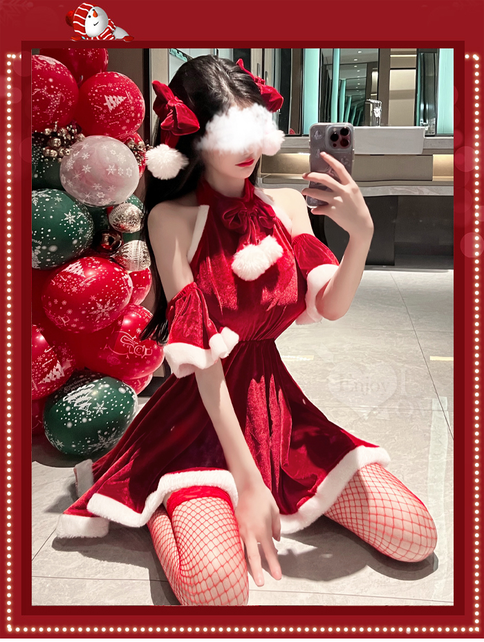 魅力狂歡派對！少女氣息可愛毛毛球絲絨三件組 E536205【EnjoyLove 衣飾館】 详情图 2