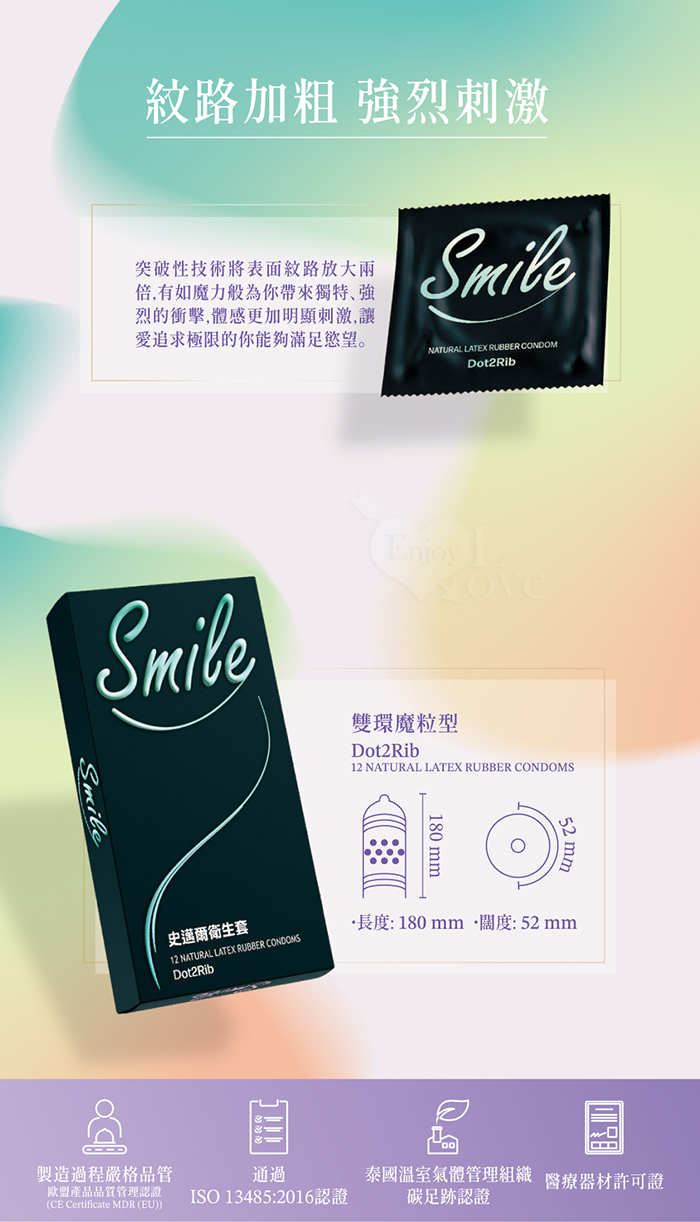 Smile史邁爾 ‧ 雙環魔粒衛生套保險套﹝12入/盒﹞ E592627 详情图 4