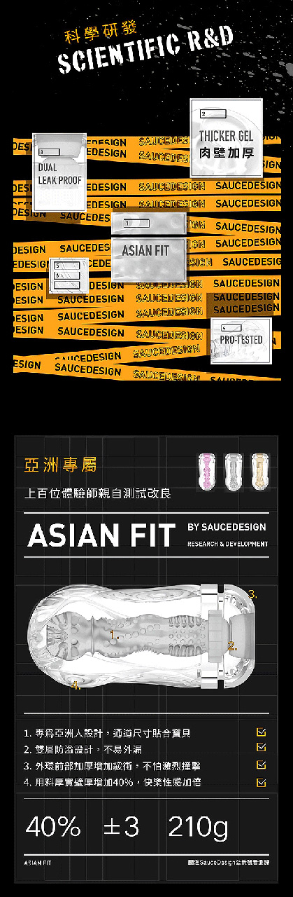 【品牌大使林采緹推薦】Sauce．辣辣醬 超緊緻通道 自慰/訓練 火箭飛機杯﹝資深﹞ E575155 详情图 6