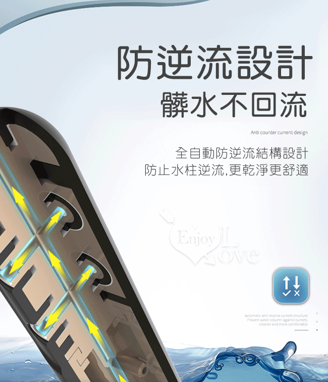 Enjoy Love ‧ 電動灌腸洗陰兩用清洗器 ‧ 優質舒適硅膠 3段電動特殊5噴孔沖擊﹝男女通用/防逆流/USB充電﹞ E590697 详情图 5