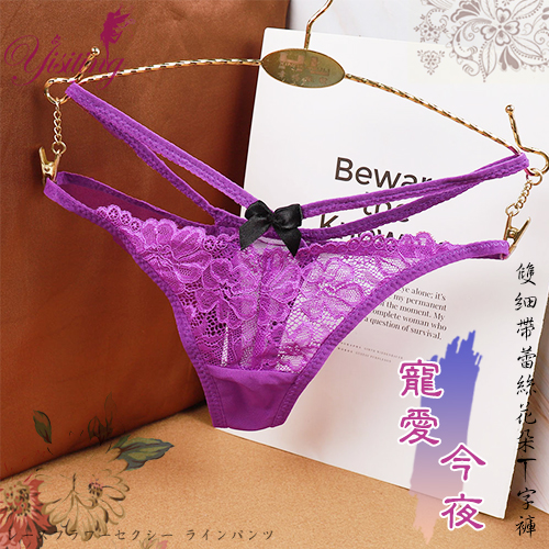 寵愛今夜！雙細帶蕾絲花朵性感美臀T字褲 共6色 538927 538928 538929 538930 538931 538932 详情图 7