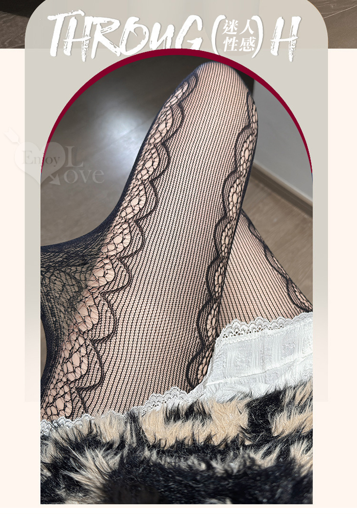 蘿莉塔鏤空蕾絲愛心連褲網襪﹝黑﹞ E536265 详情图 6